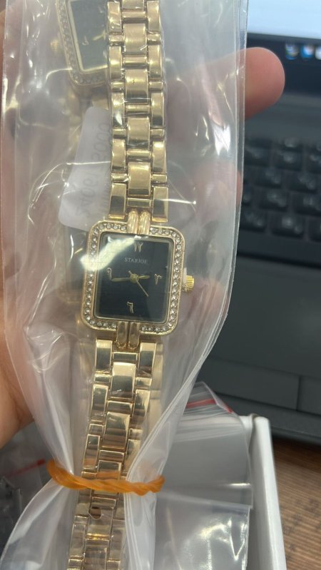 ساعة نسائية مربعة مع زركون - ماركة